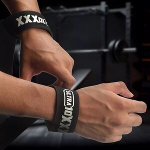 Black Wrist Wraps with White Logo